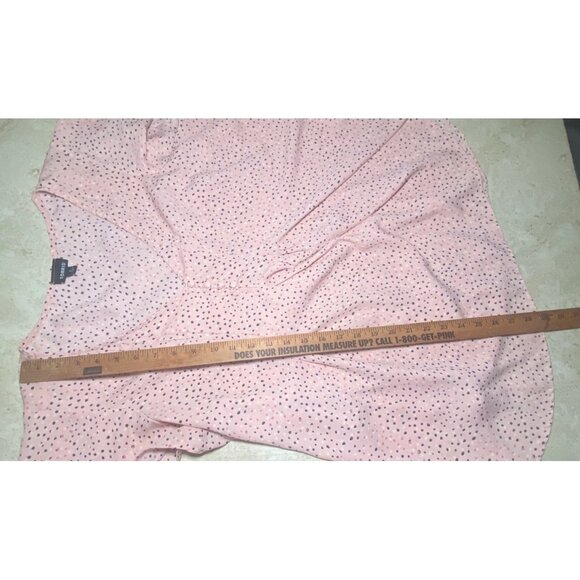 Torrid Womens Pink Polka Dot Blouse Size 1 Short Sleeve Cottagecore Fairy Casual - Picture 8 of 8